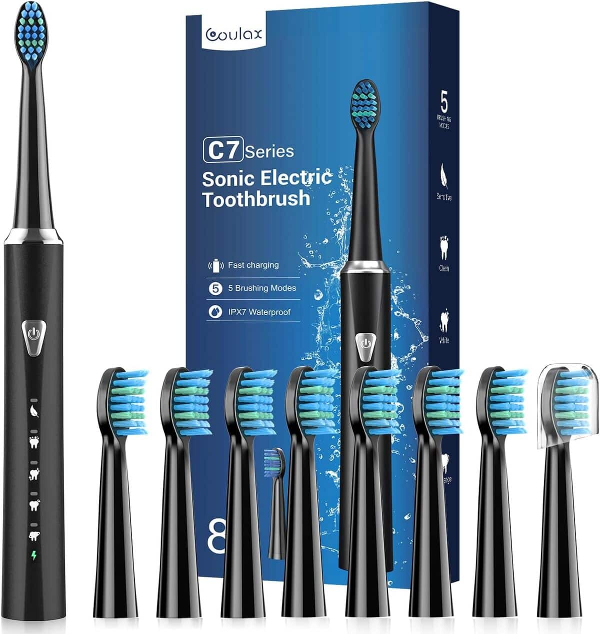 Test Brosse à Dents Sonique : 5 Modes, étanche IPX7, pour Toute la Famille