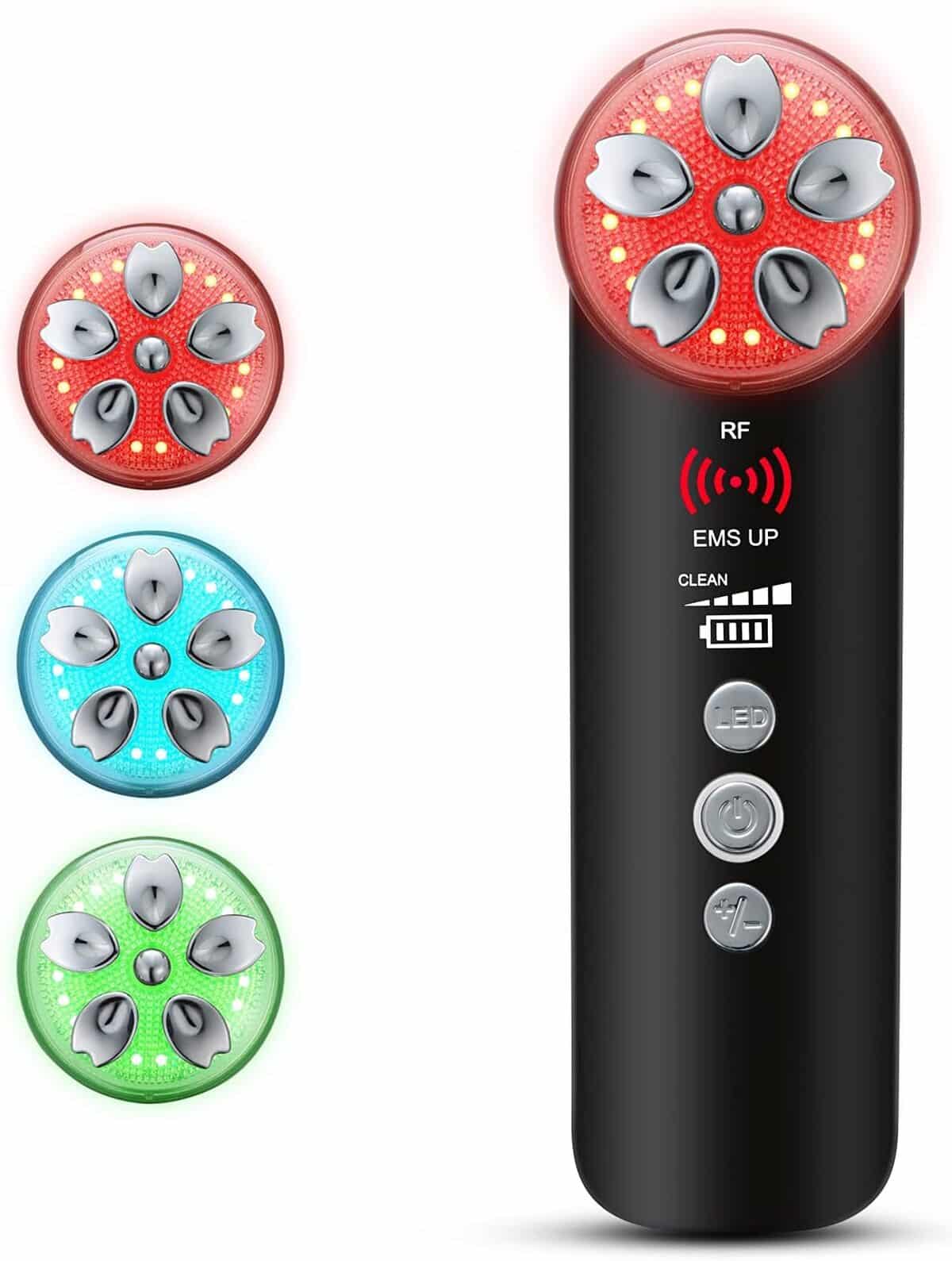 Masseur Facial 4 en 1 : radiofréquence et Photothérapie Multicolore