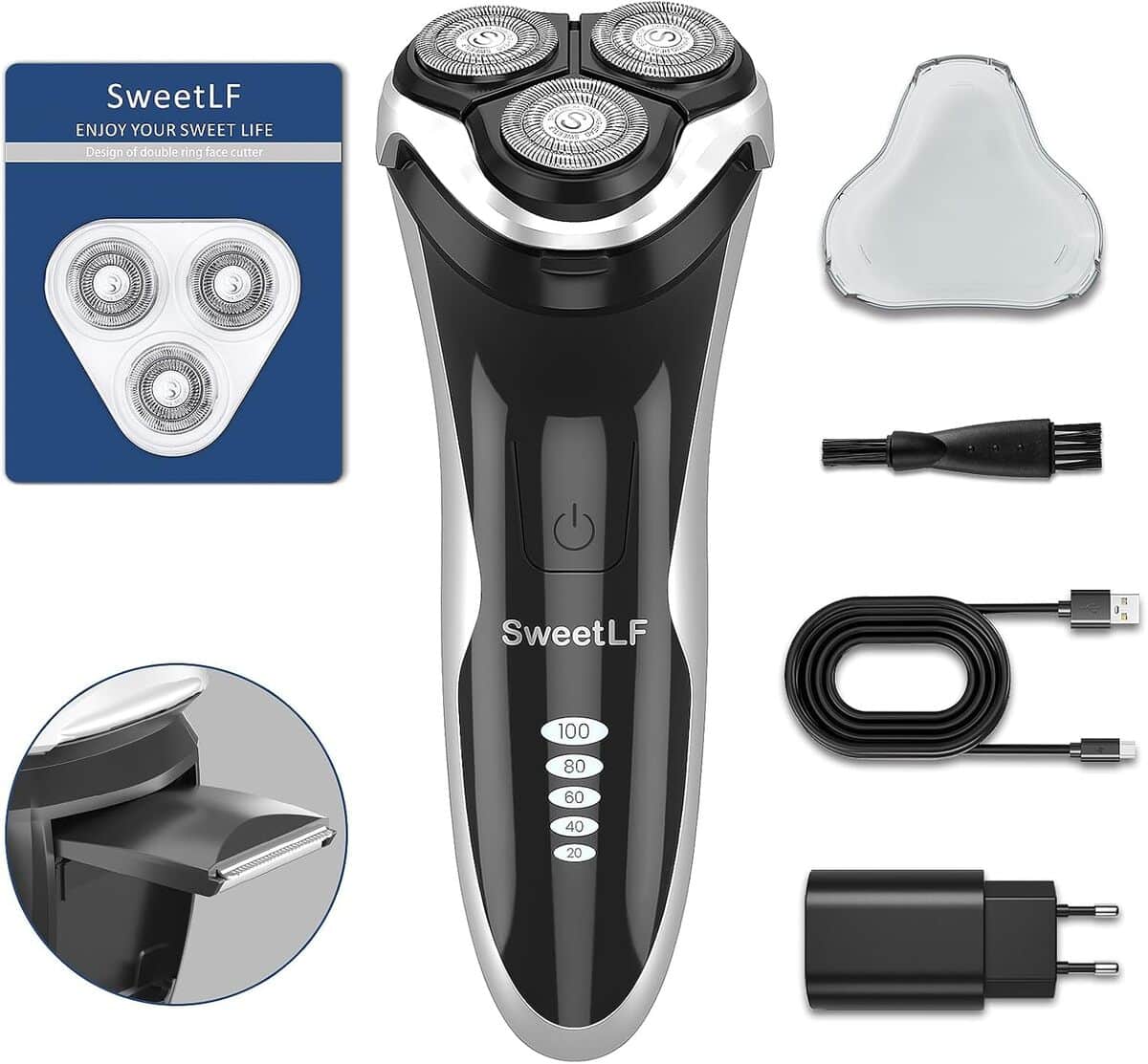 SweetLF 2024 : rasoir Electrique Hommes, etanche & Tondeuse Barbe