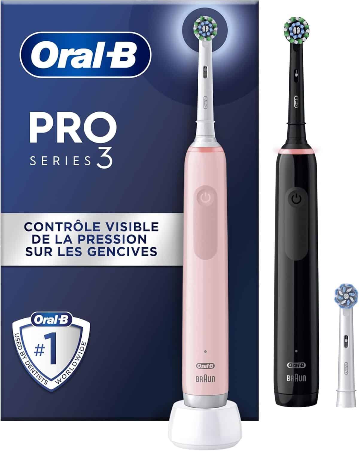 Test Oral-B Pro 3 3900N : duo de Brosses Électriques Noir et Rose