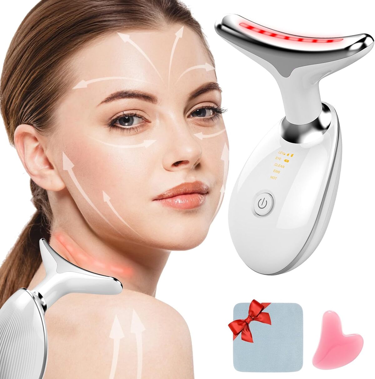 Test de l'appareil anti-rides visage avec pierre gua sha de beauté