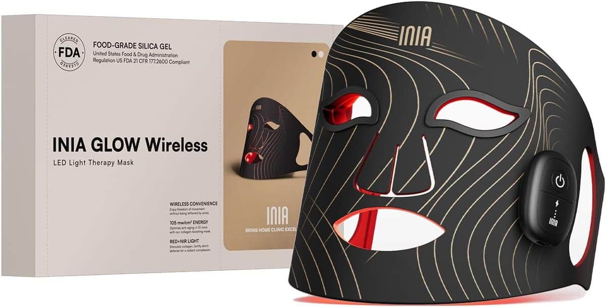 Avis sur le masque LED sans fil INIA Glow : thérapie lumière rouge