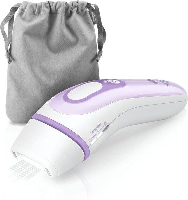 Braun Silk·Expert Pro 3 PL3011 Épilateur À Lumière Pulsée, Épilation Visible, Blanc/Lilas, Corps Et Visage, Testé Cliniquement, Rasoir Venus Et Sac Premium