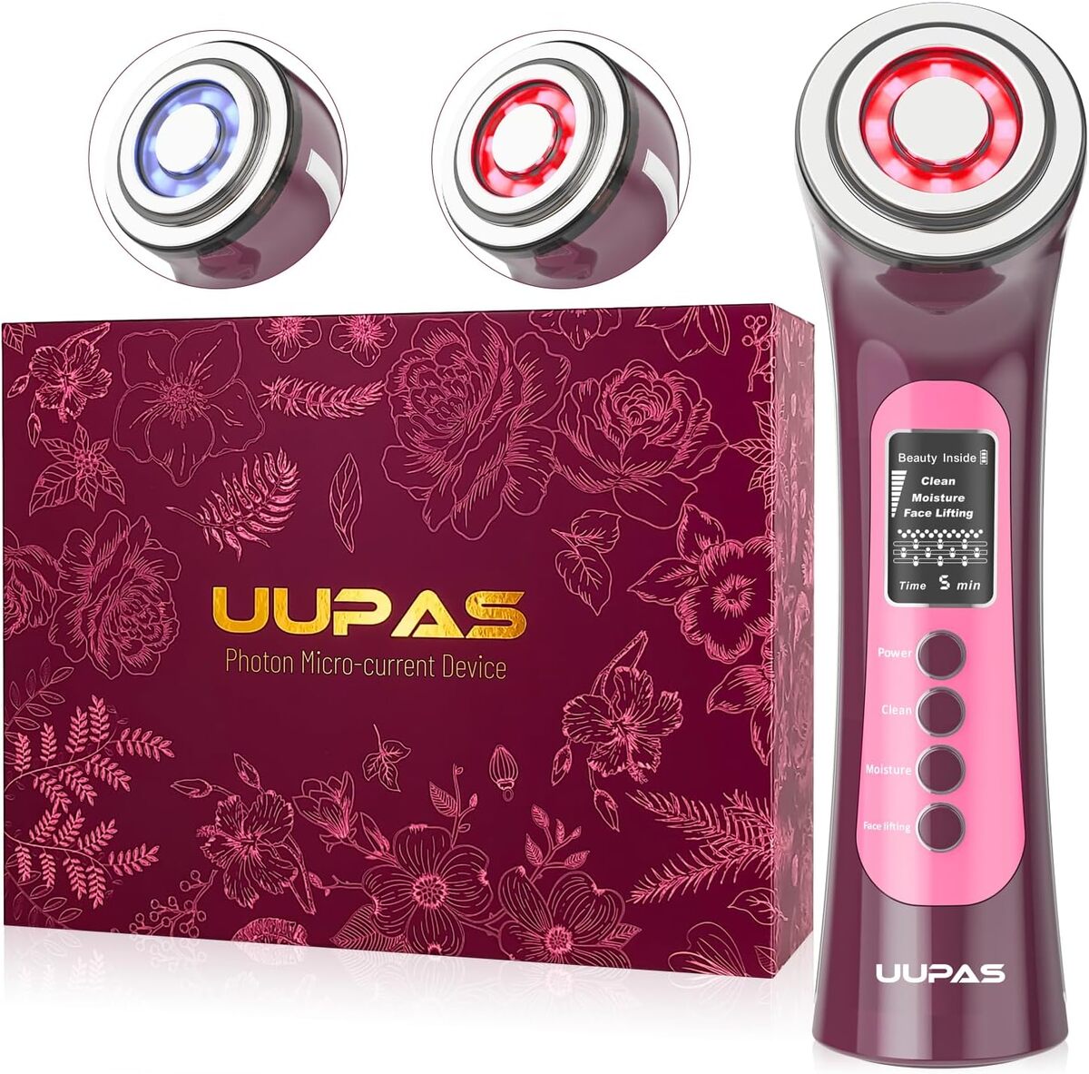 Test de l'appareil UUPAS Photon Micro-Current : soin LED anti-âge pour le visage