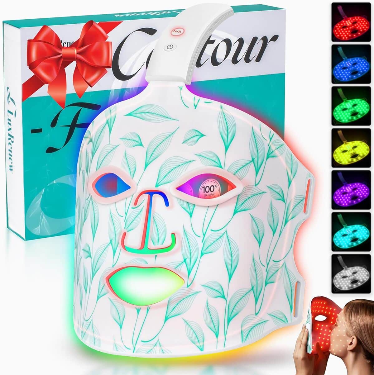 Test masque lumière rouge infrarouge Contour à DEL