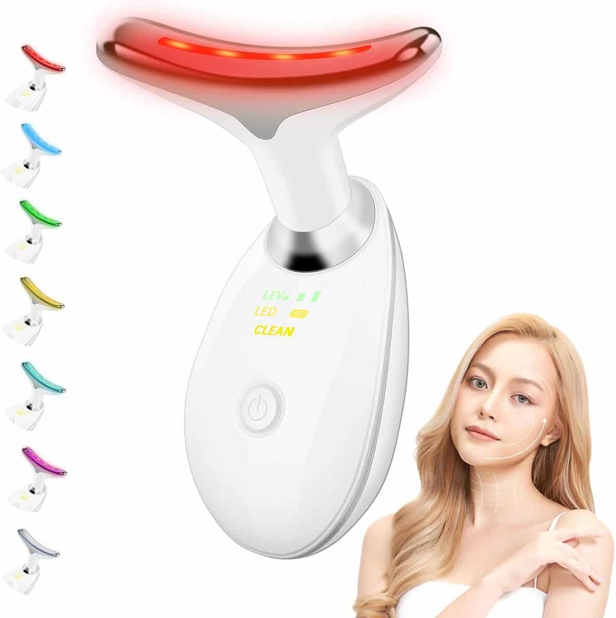 Test Uonkeus masseur facial et cou, lED 7 couleurs