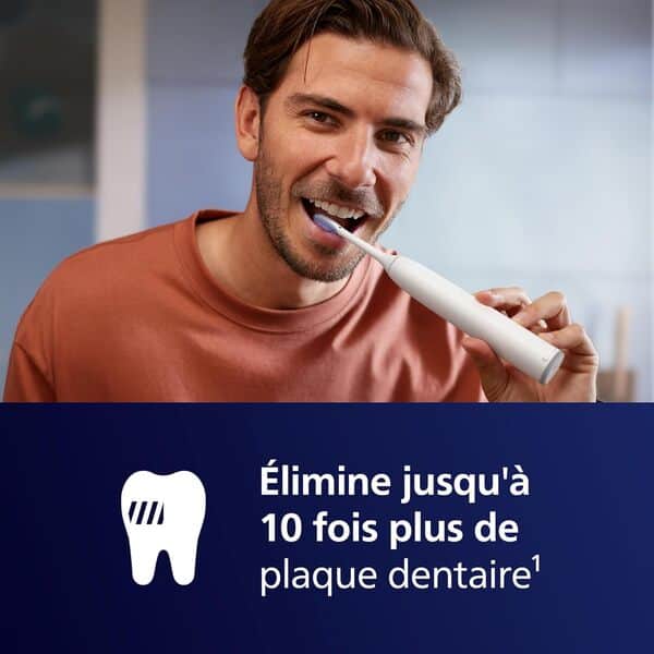 Philips Sonicare 7100 - Brosse à dents électrique avec 4 modes de brossage et 3 niveaux d'intensité, Alerte de pression, EasyStart, SmarTimer, Blanc, modèle HX7420/08 [Nouvelle technologie]