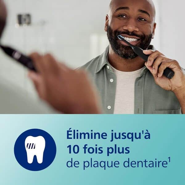 Philips Sonicare DiamondClean 9000 - Brosse à dents électrique avec application, capteur de pression, 4 modes de brossage, 3 niveaux d'intensité, verre de charge, coffret voyage USB, noir, HX9911/09