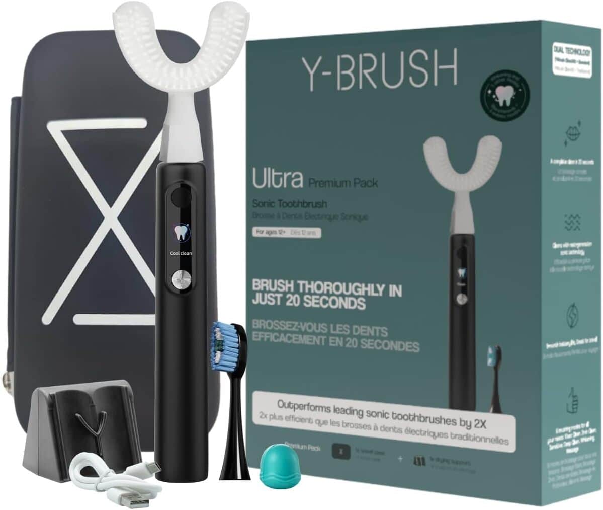 Test de la brosse à dents automatique Y-Brush Ultra Pack Premium
