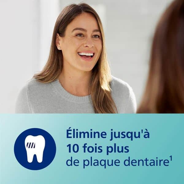 Philips Sonicare DiamondClean 9000 - Brosse à dents électrique, 4 modes de brossage, 3 niveaux d'intensité, capteur de pression, connecté à l’application, étui de voyage USB, blanc, modèle HX9911/27