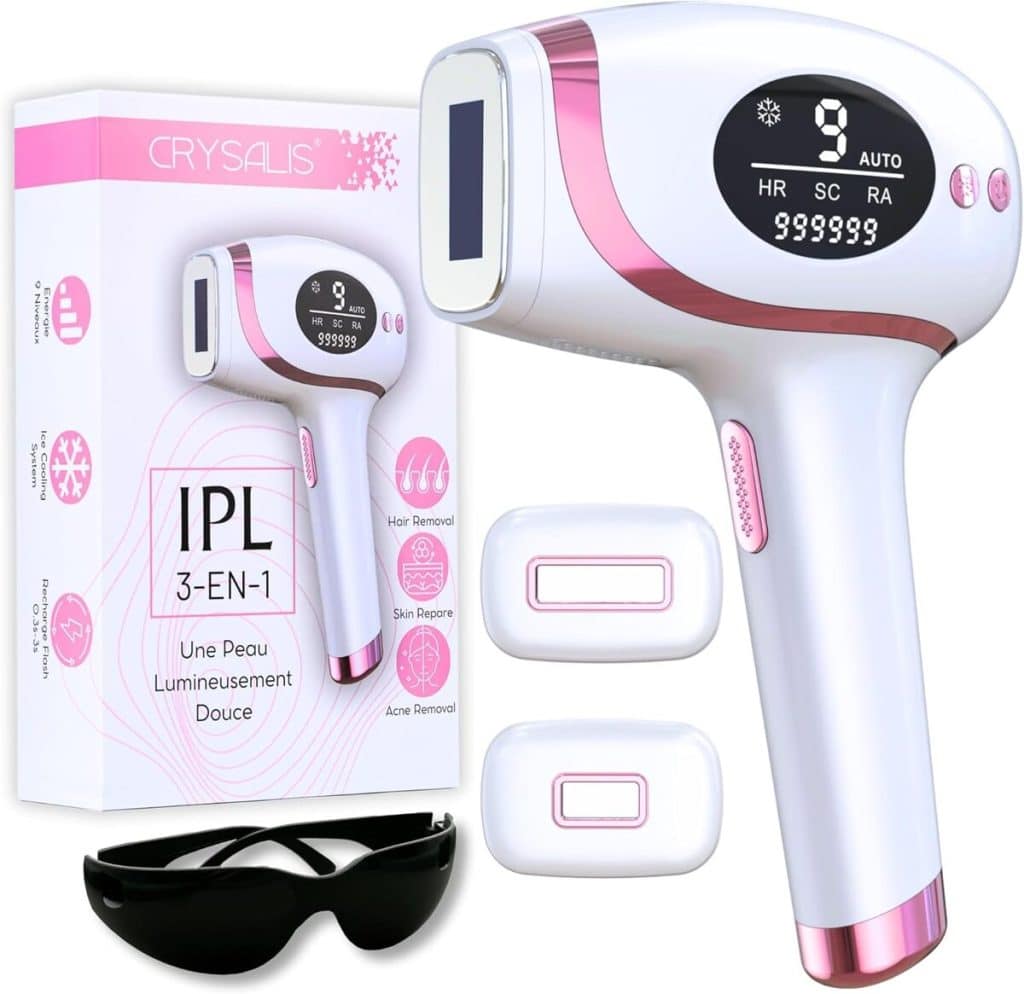 Test de l'épilateur Crysalis IPL 3-en-1 lumineux