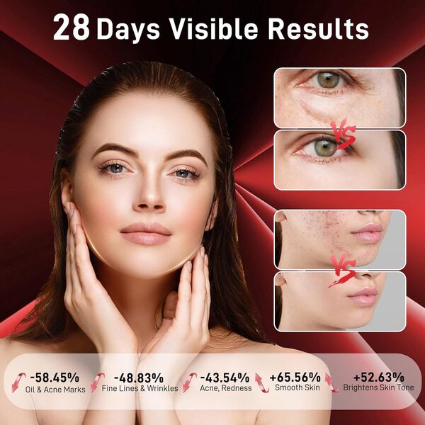 Lovsheme Masque facial LED – 3 modes de lumière, confort ultra doux, longueur d'onde précise, masque professionnel de thérapie par lumière rouge, masque de thérapie par lumière LED pour le