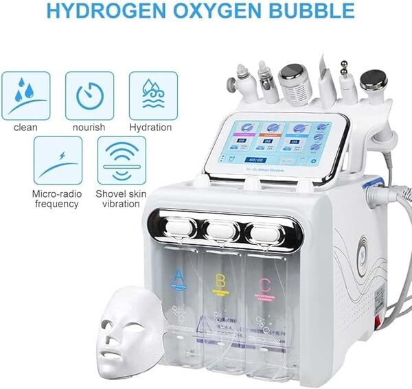 Générique Machine Hydrafacial Professionnel 7 en 1 Machine Hydrafacial Professionnel,Appareil De Beauté à Petites Bulles D'HydrogèNe Et D'OxygèNe,Machine Hydrafacial Nettoyant
