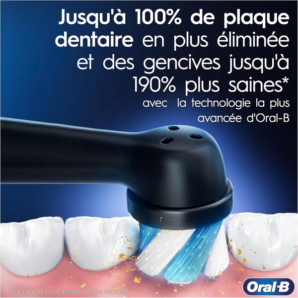 Oral-B iO 6 Brosse à Dents Électrique Grise, 2 Brossettes, 1 Étui de Voyage, 1 Pochette pour Chargeur