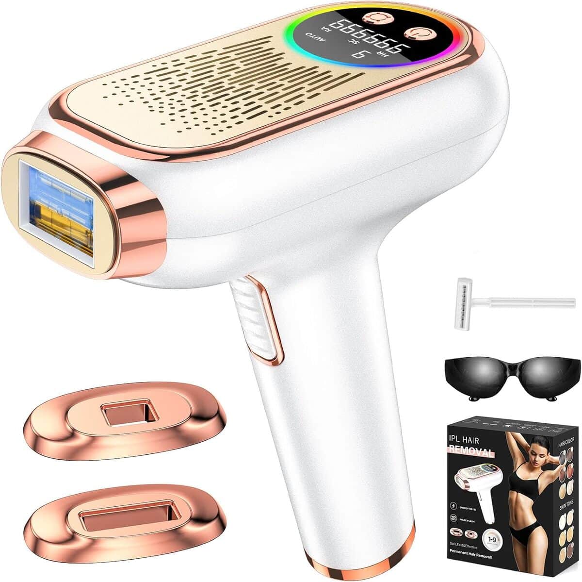 Test : épilateur lumière pulsée IPL gros calibre 6.8 cm² blanc