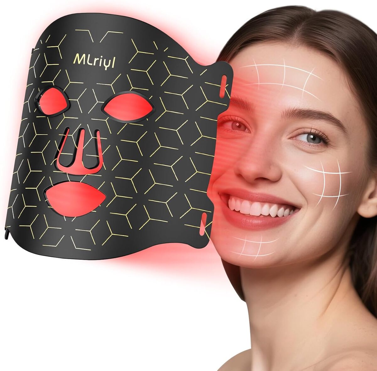 Test du masque facial à LED pour soins anti-âge et acné