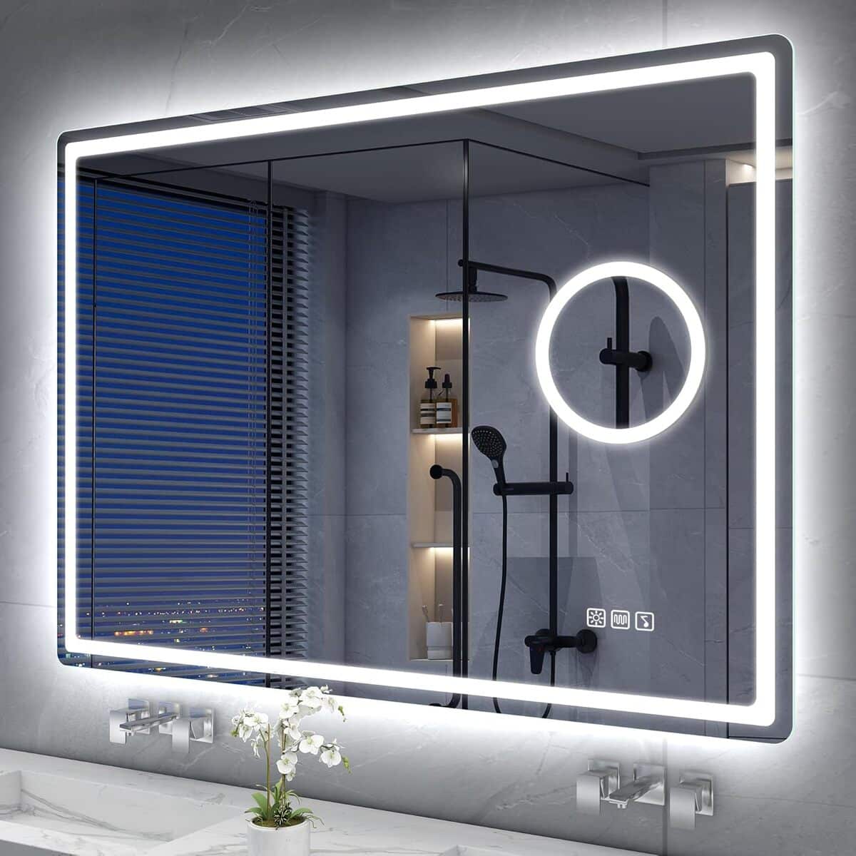 Test du miroir S'bagno Bluetooth 100x70 cm avec éclairage LED