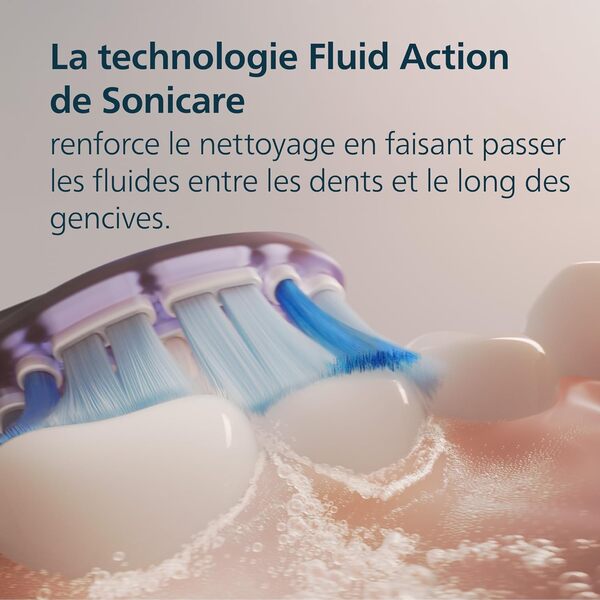 Brosse à dents électrique Philips Sonicare AdvancedClean série limitée – écran intelligent, capteur de pression, tête de brosse de rechange, 5 modes de brossage et SmarTimer, noir, modèle HX3792/11
