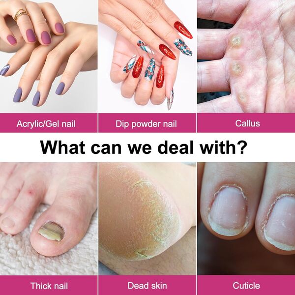 Lime à ongles électrique professionnelle sans fil et portable avec vitesse réglable, parfaite pour la manucure et la pédicure, idéale pour la maison ou le salon (gris clair)