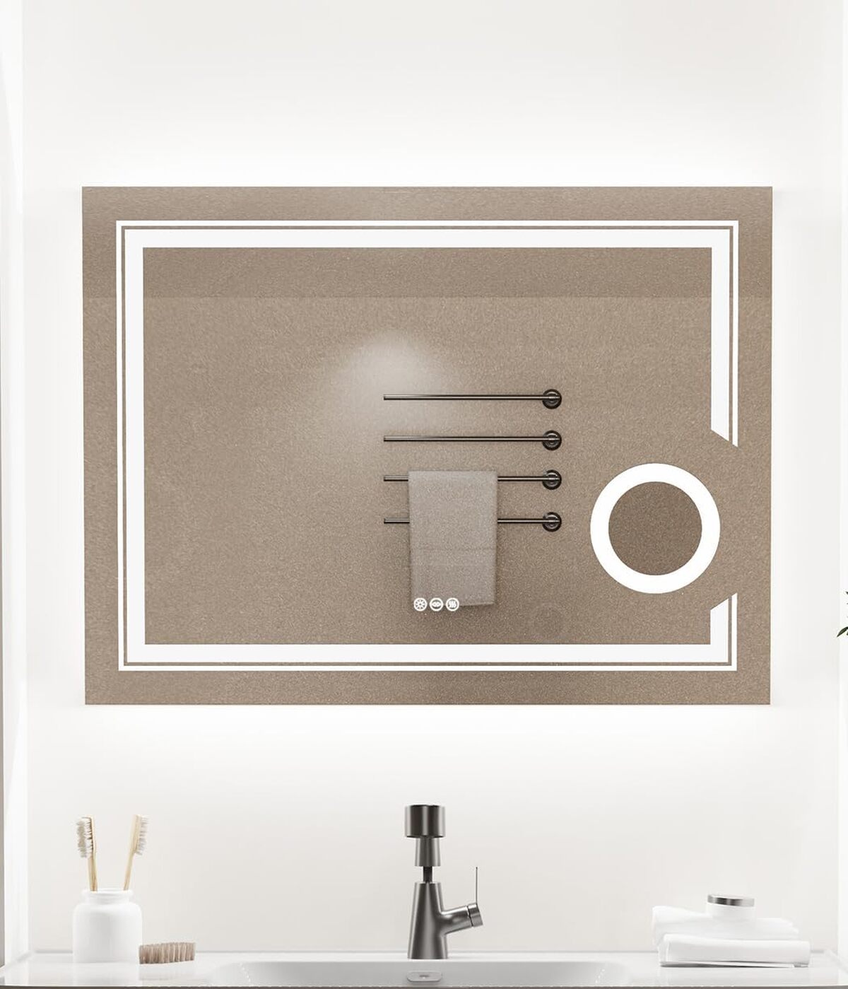 Avis sur le miroir LED LUVODI 80x60cm : connecté et anti-buée