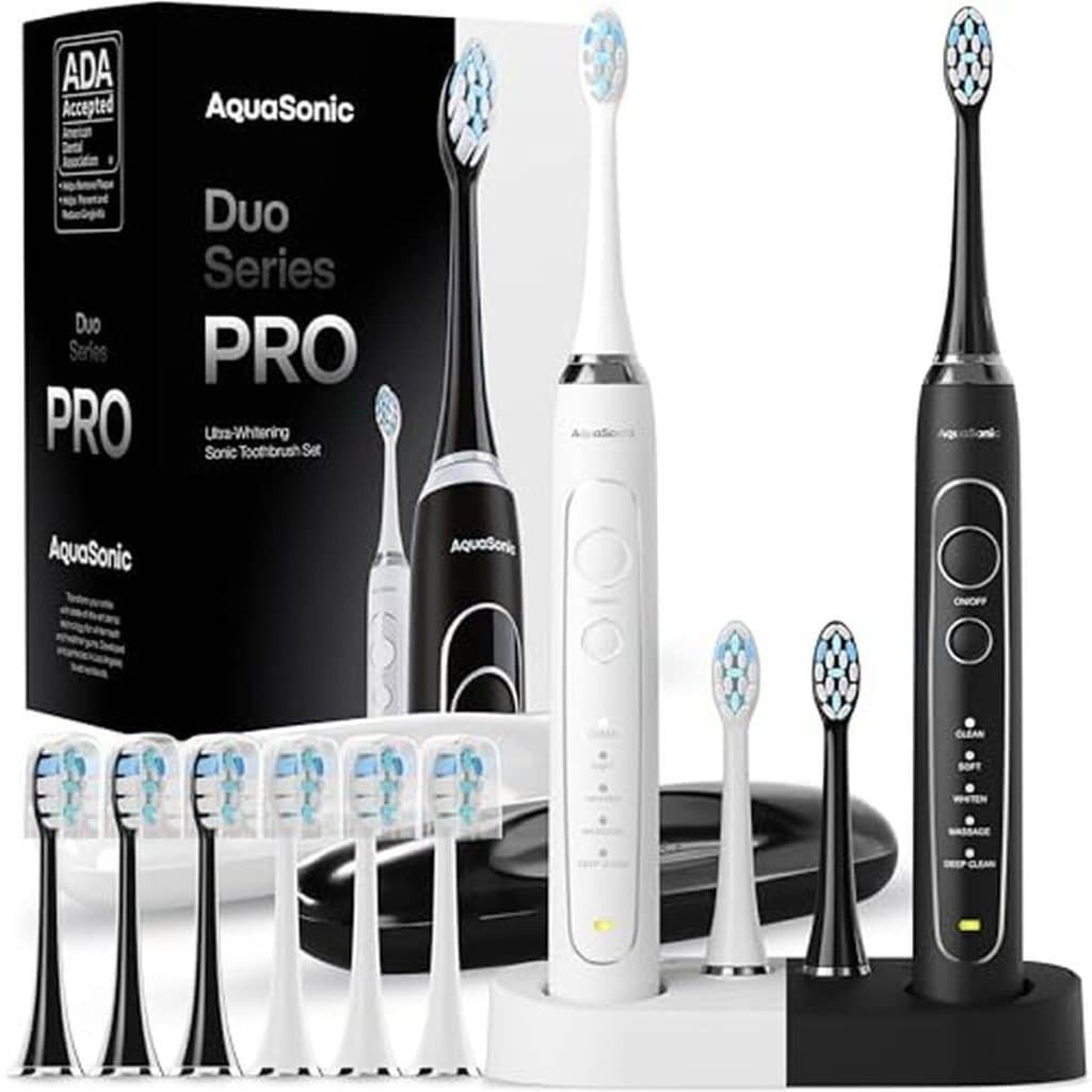 Test Aquasonic Duo PRO : brosses à dents électriques ultra-blanchissantes