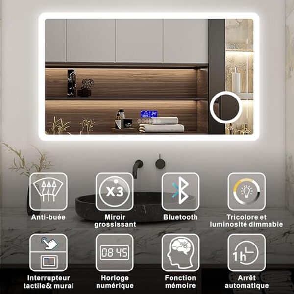 Test complet du miroir lumineux AICA : bluetooth, éclairage design et fonctions high-tech pour votre salle de bain