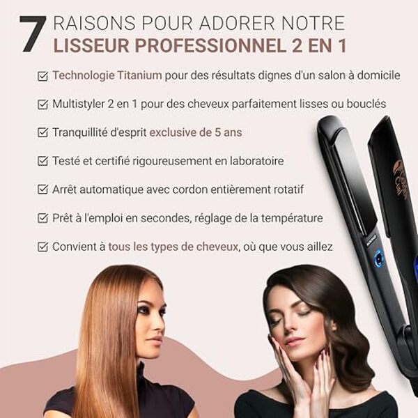 Découvrez notre test détaillé du fer lisseur Golden Curl G1, l'outil 2 en 1 idéal pour lisser et boucler vos cheveux avec facilité et rapidité.