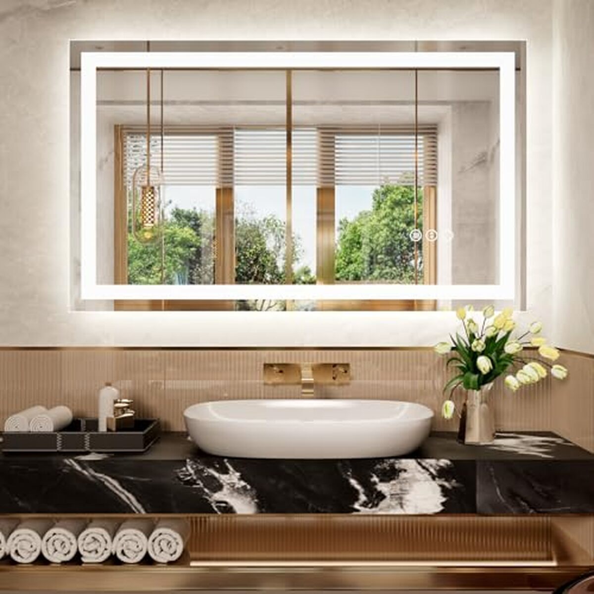 Avis sur le miroir de salle de bain LED Snowdool 70x100 cm : pratique et design