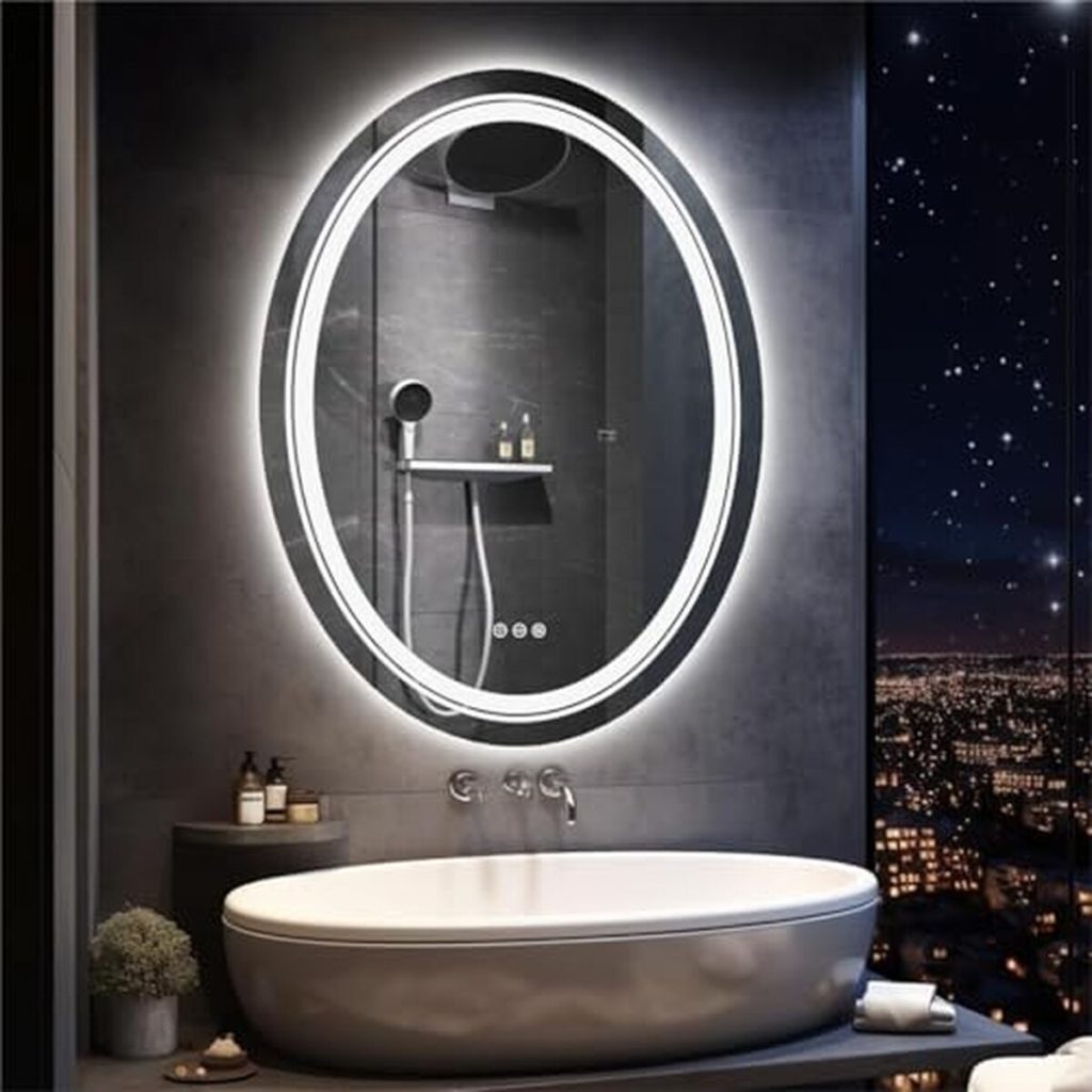 Avis sur le miroir salle de bain LUVODI 50x70 cm : design lumineux et pratique
