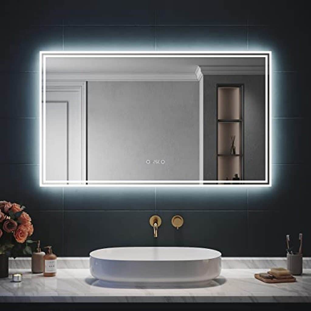 Test du miroir LED SIRHONA 120x70cm avec bluetooth et anti-buée