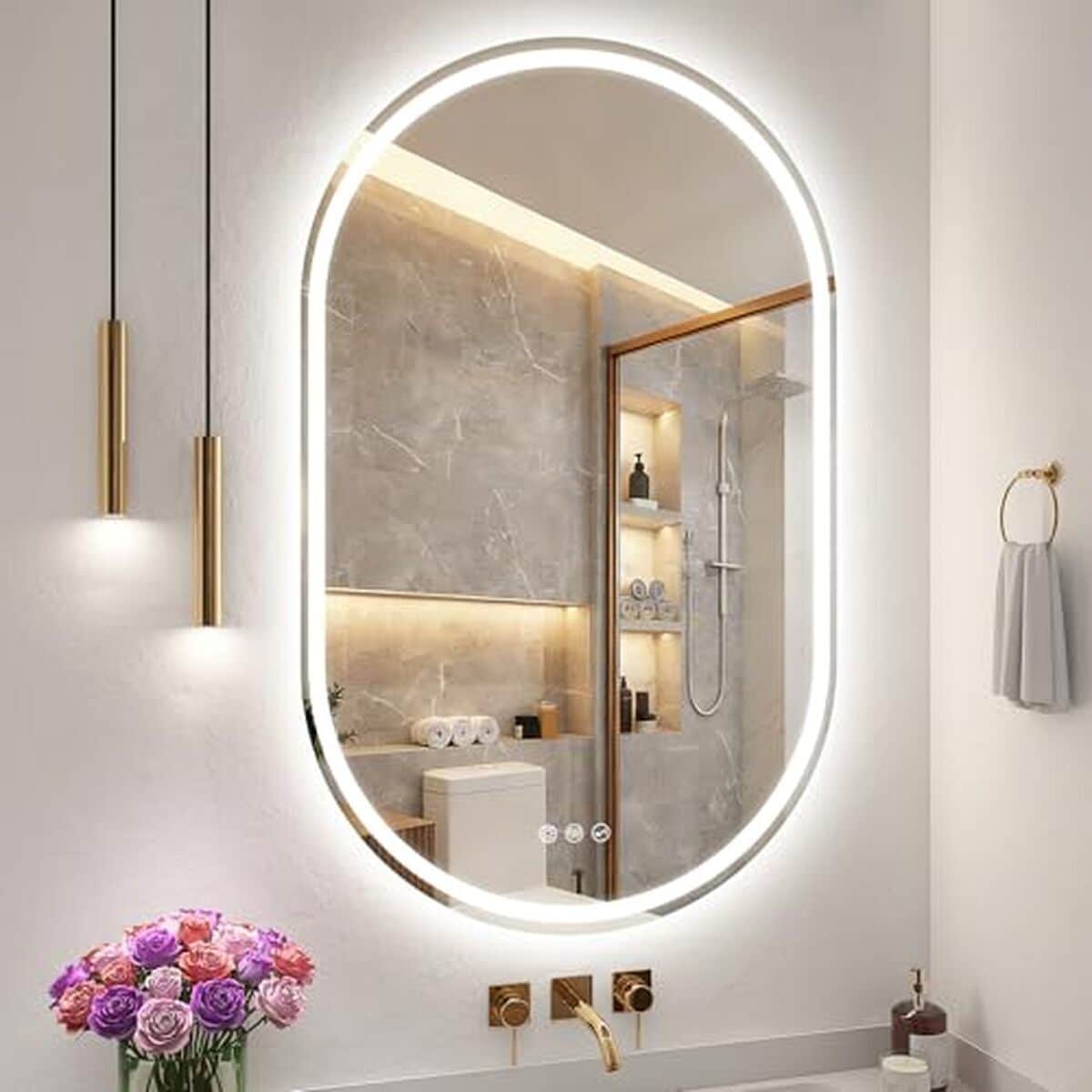 Test du miroir s'bagnO led 60x100 cm avec éclairage et bluetooth