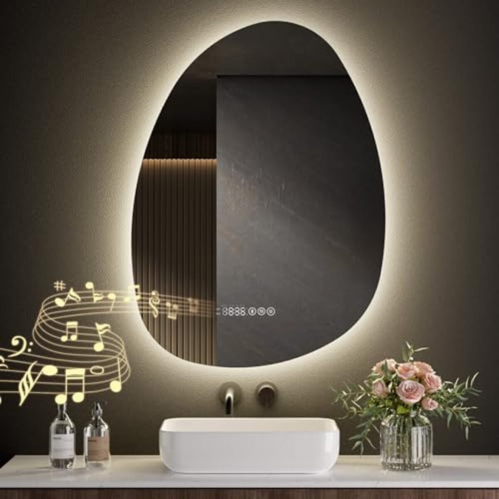 Test : miroir de salle de bain S'Afielina 75x55cm avec éclairage asymétrique et fonctions high-tech
