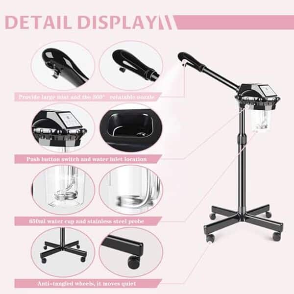 Découvrez le nettoyage en profondeur offert par le vapeur facial professionnel, idéal pour esthéticiennes et spa. Efficacité et confort au rendez-vous  !