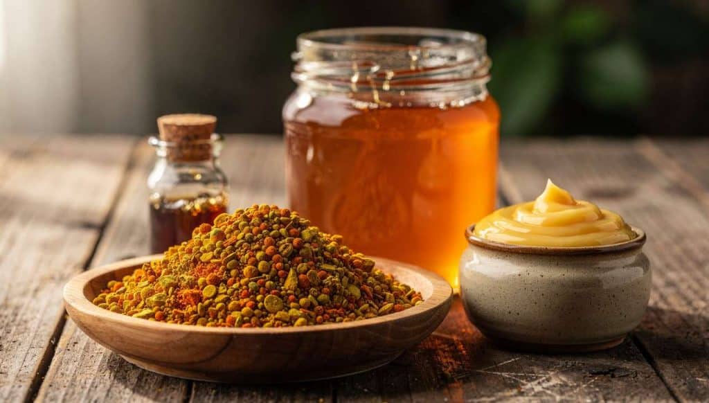 Les produits de la ruche : miel, propolis, pollen et gelée royale